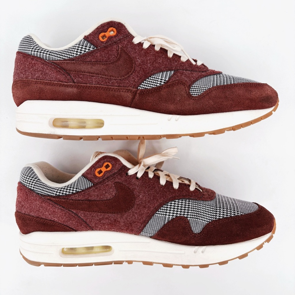 NIKE Men's Air Max 1 Houndstooth in the Bronze Eclipse Suede US 11.5 - Picture 7 of 13